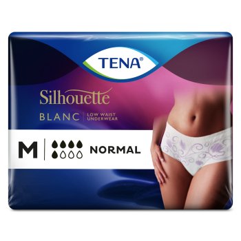 tena lady silhouette normal m - vita bassa bianca 12 pezzi